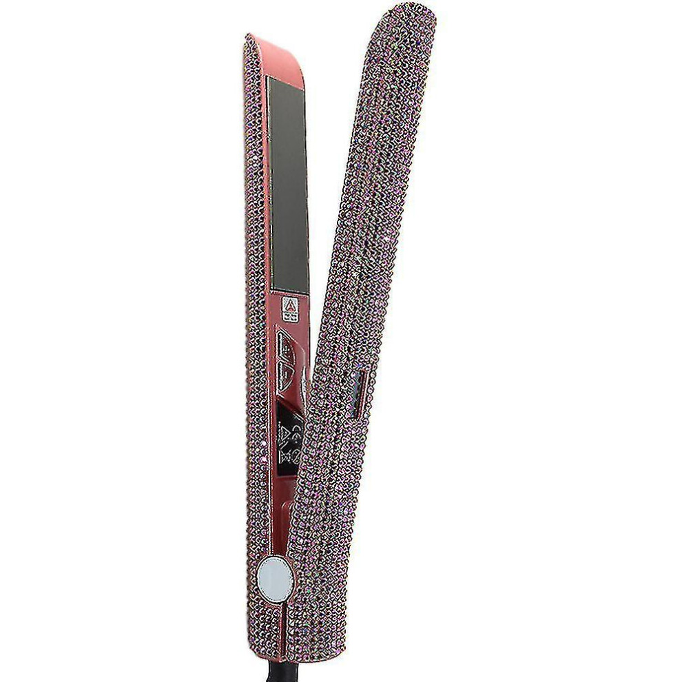 (Champagne) Professional Straightener And Curler, Dorisilk Titanium Flat Iron Diamond Straightener, 2 In 1 Straight Curler -ys
