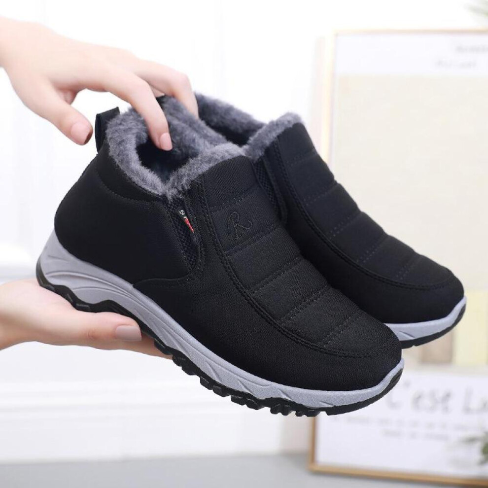 (black, 40) New Autumn And Winter Women Thick Warm Sports Shoes Non-slip Shock Absorption Lightweight High-top Sneakers