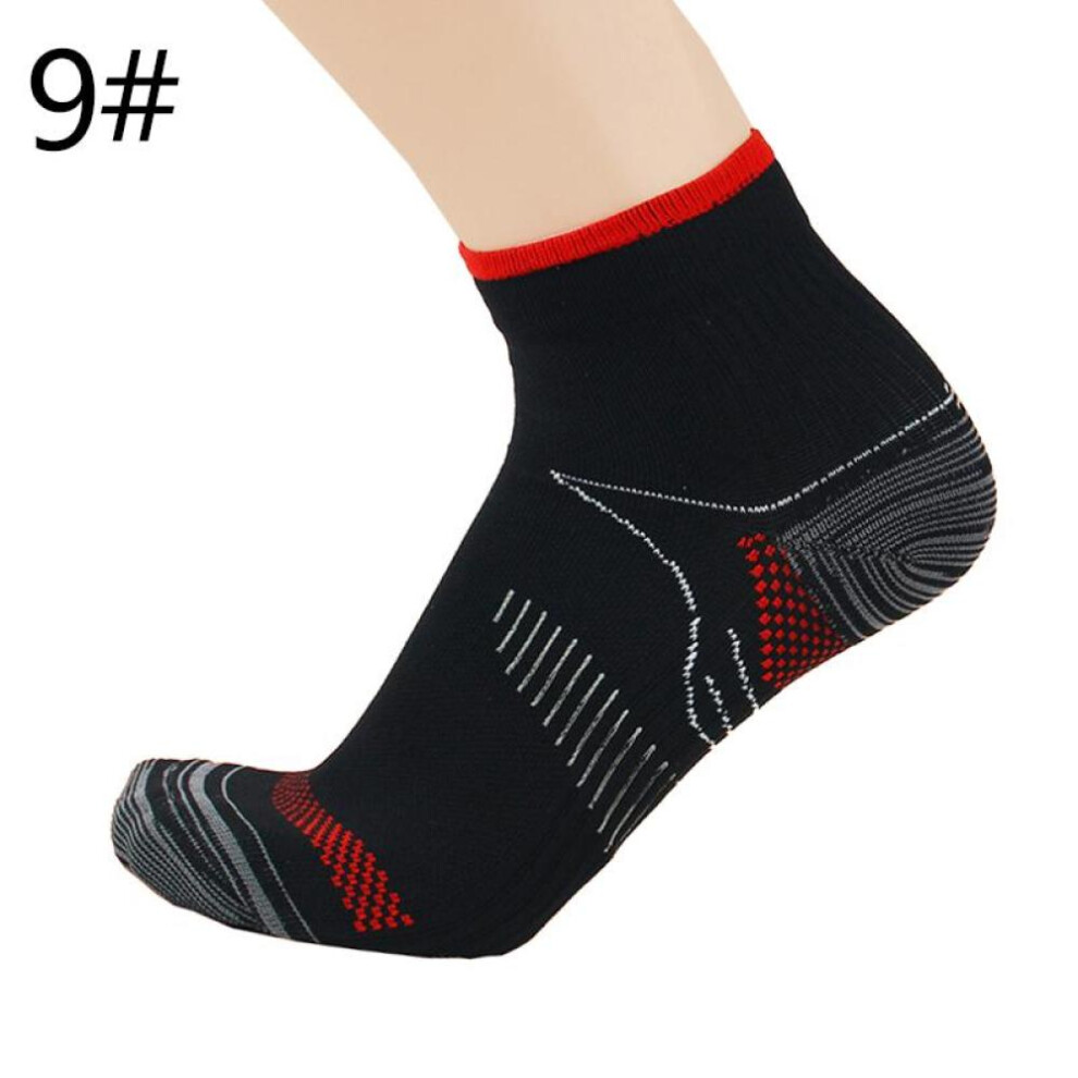 (white,red, S/M) 1 Pair Athletic Men Women Compression Socks Pressure Socks Arch Ankle Support Sports Running