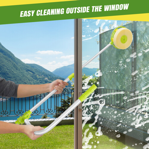 Extendable Telescopic Window Cleaner U Type Glass Cleaning Kit High-Rise Window Cleaner With Squeegee 2