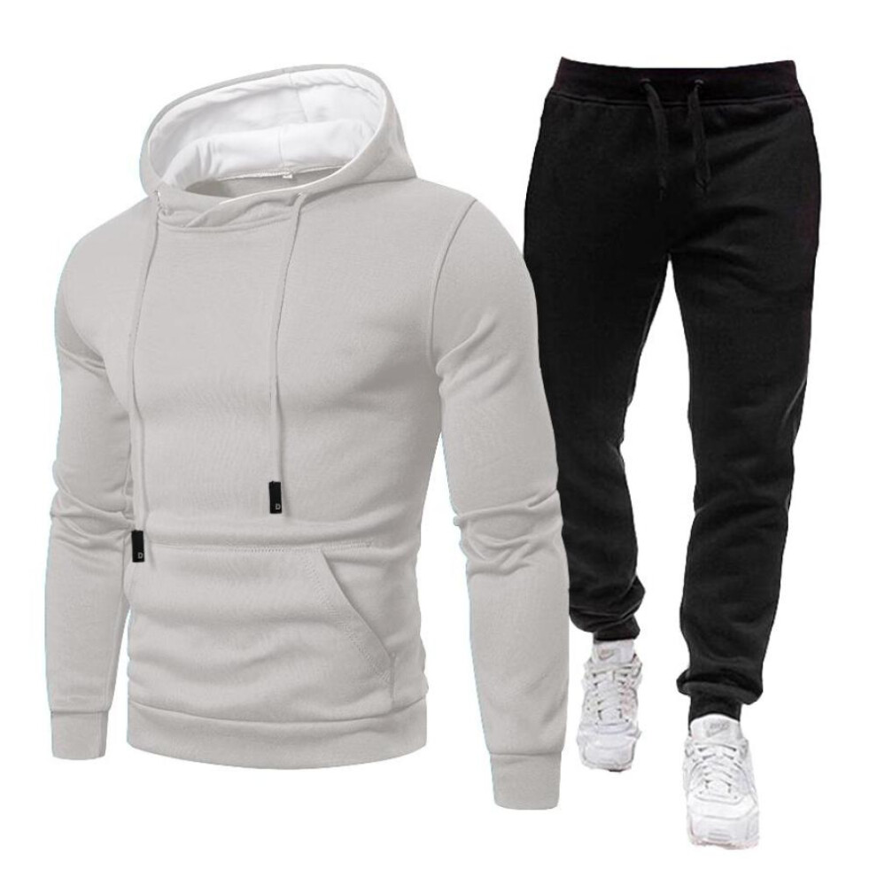 (grey, XXL) Tracksuit Men Sets Winter Hoodies+pants 2 Piece Set 2021 Mens Brand Joggers Sweatpants Suit Male