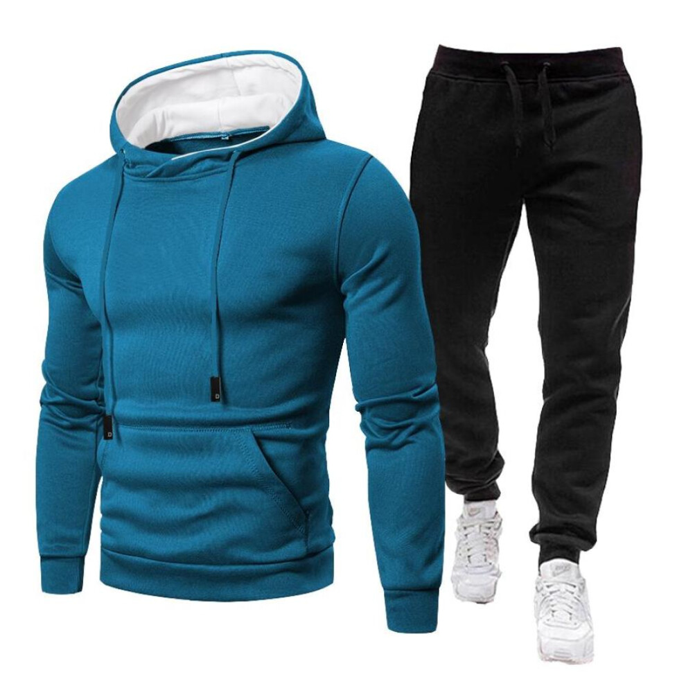 (dark blue, XL) Tracksuit Men Sets Winter Hoodies+pants 2 Piece Set 2021 Mens Brand Joggers Sweatpants Suit Male