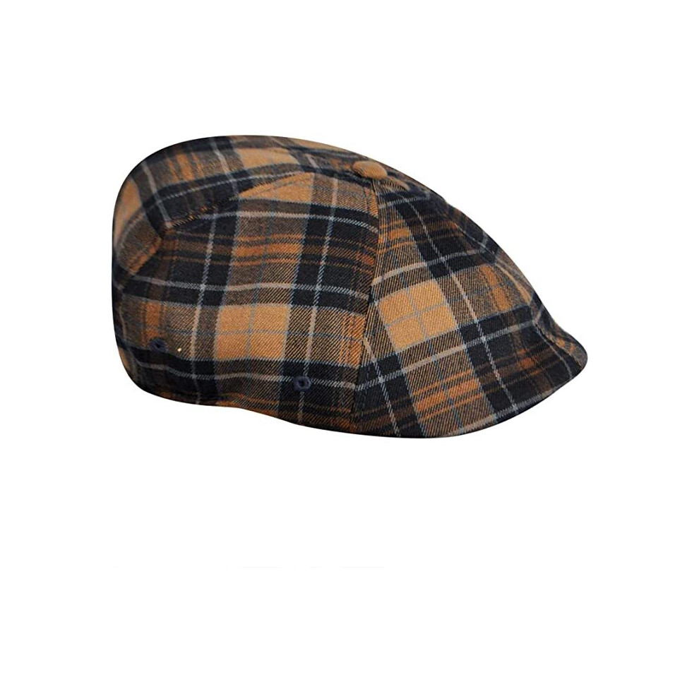 KANGOL Plaid 504 Ivy Cap Mens Flexfit Driving Newsboy Hat - Game Plaid - L/XL