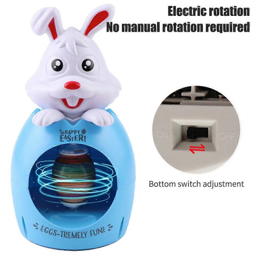 (Blue) Rabbit Easter Egg Painting Machine Spinner Machine Markers Easter Egg Mini Decorator Kit Toys Gift 2