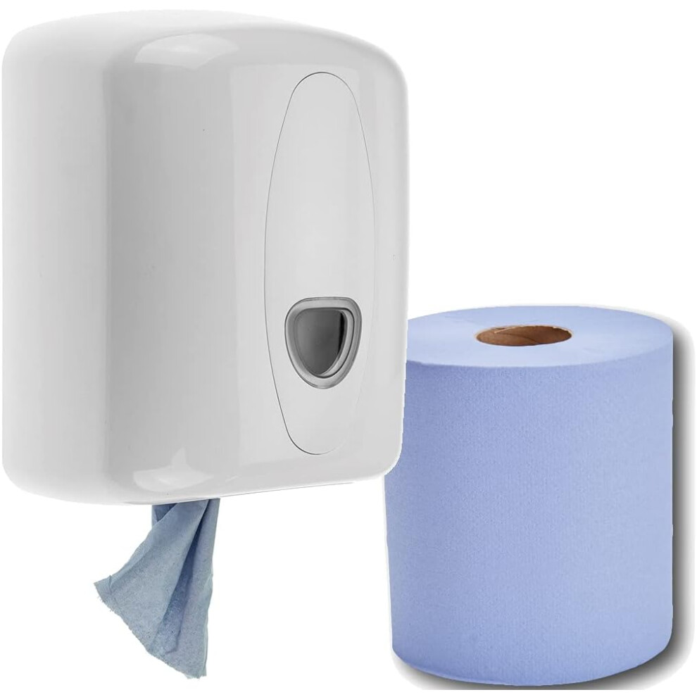 Centrefeed Wall Dispenser & 1 Blue Centrefeed Roll