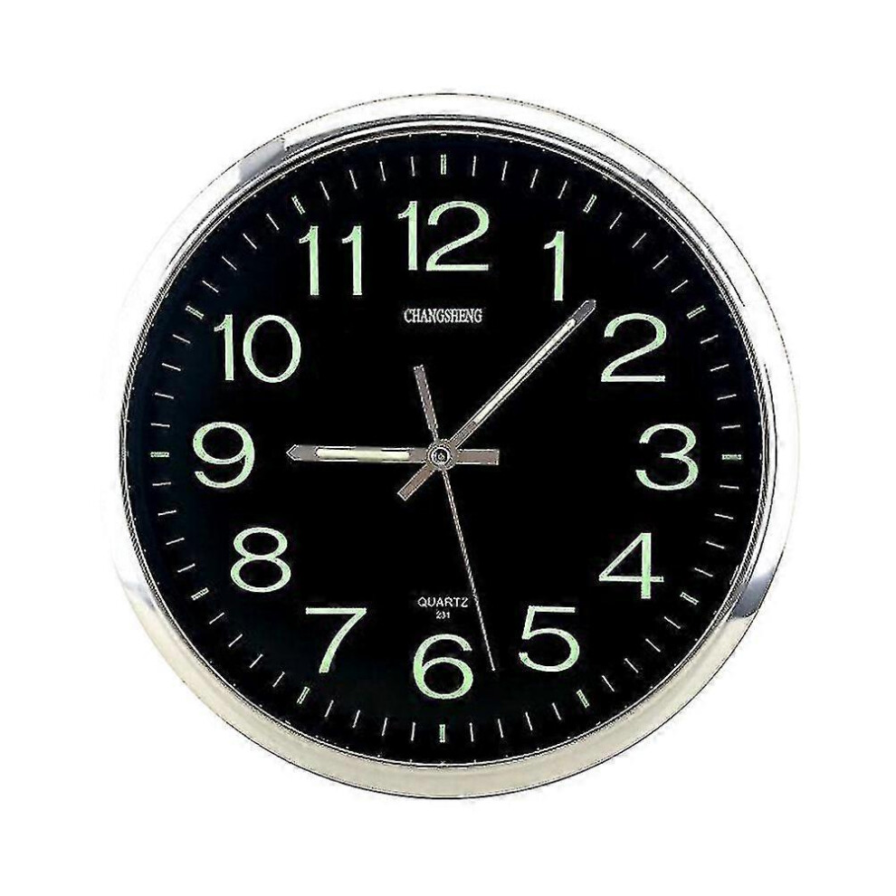 1Pcs Orologio Da Parete In Plastica Luminosa Movimento Muto Camera Da Letto Soggiorno Orologio Al Quarzo-image
