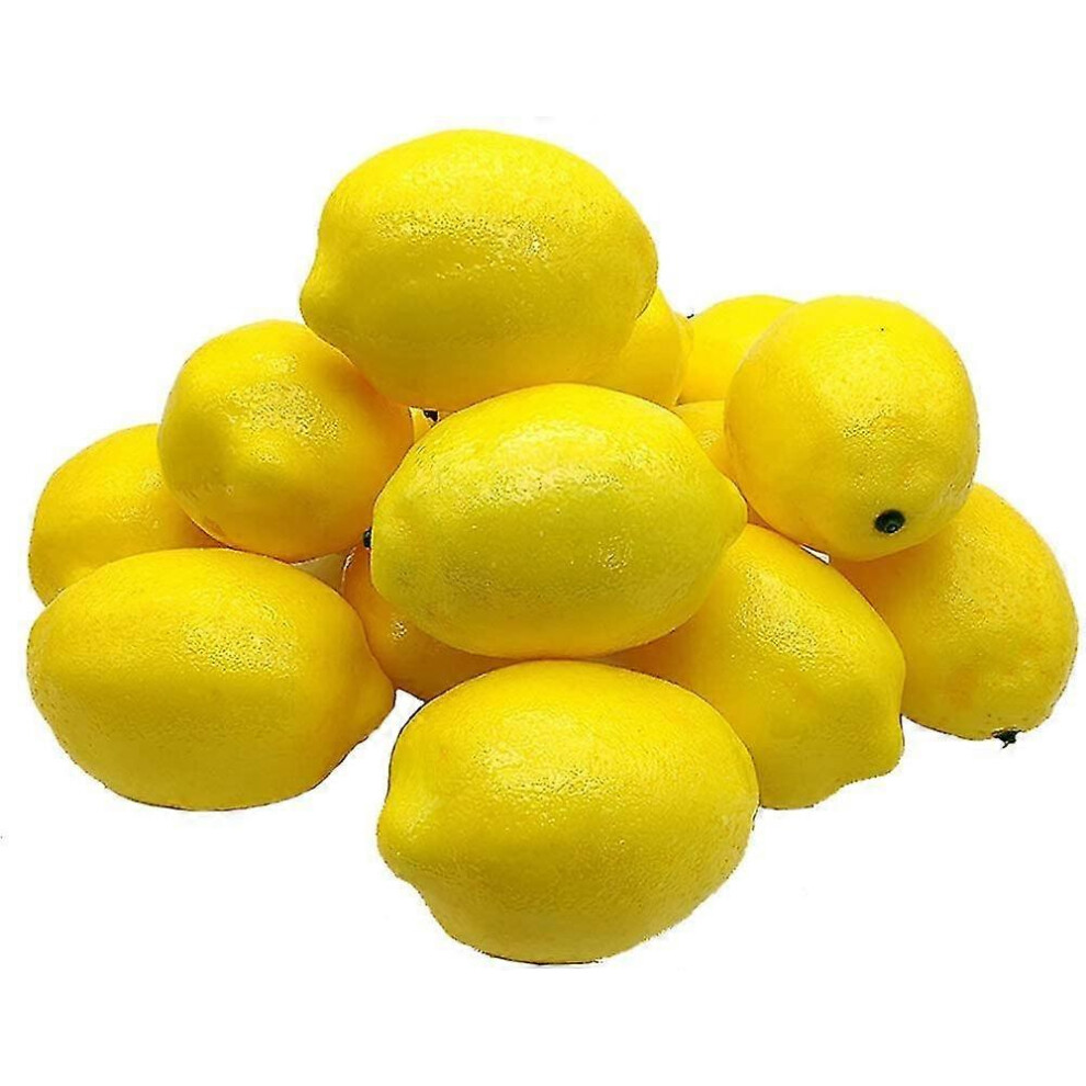 15Pcs Limones Artificiales Fruta Artificial LimóN Amarillo Artificial Espuma LimóN-image