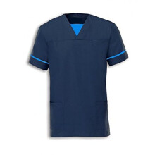 (S) Unisex Smart Scrub Navy Blue Tunic Nurses Uniform