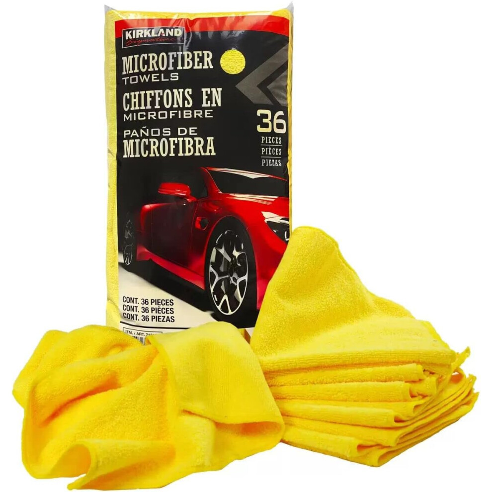 Kirkland Signature 713160 Ultra Plush Microfiber Towels 36 Pack, ,H 40.6 X W 40.6 Cm Yellow