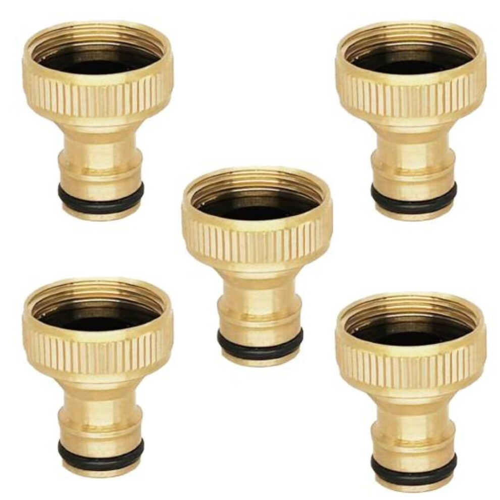 5Pcs Brass Hose Pipe Adaptors Rustproof Leakproof Secure Connection Easy Installation Kitchen Tap Connectors Garden Supplies