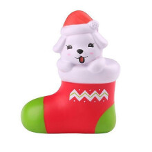 Jumbo Kawaii Christmas Stocking Dog Squishies Pu Simulation Squishy Slow Rising Squeeze Toys Baby Child Party Xmas Gift