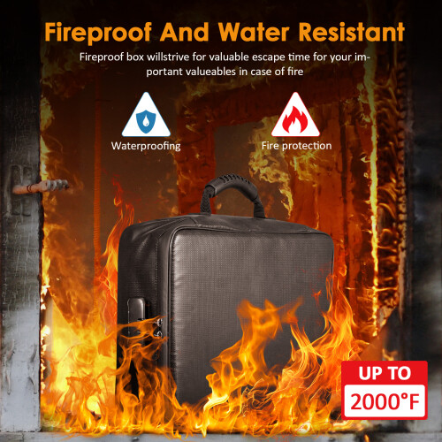 Fireproof Waterproof Document Storage Box with Lock Expandable File 2