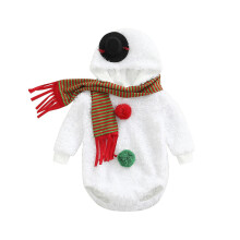 (3-6M) 3-24m Christmas Newborn Infant Baby Girl Boy Snowman Romper Warm Long Sleeve Jumpsuit Xmas Party Clothes Costumes