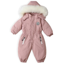 (4T, As picture1) Winter Newborn Baby Clothes Boys And Girls Outdoor Fur Collar Jumpsuit Waterproof Windproof Fleece Rompers