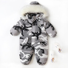 (24M, As picture4) Winter Newborn Baby Clothes Boys And Girls Outdoor Fur Collar Jumpsuit Waterproof Windproof Fleece Rompers