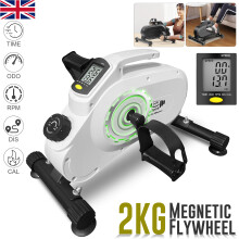 (White) Mini Exercise Bike 8 Levels Magnetic Resistance