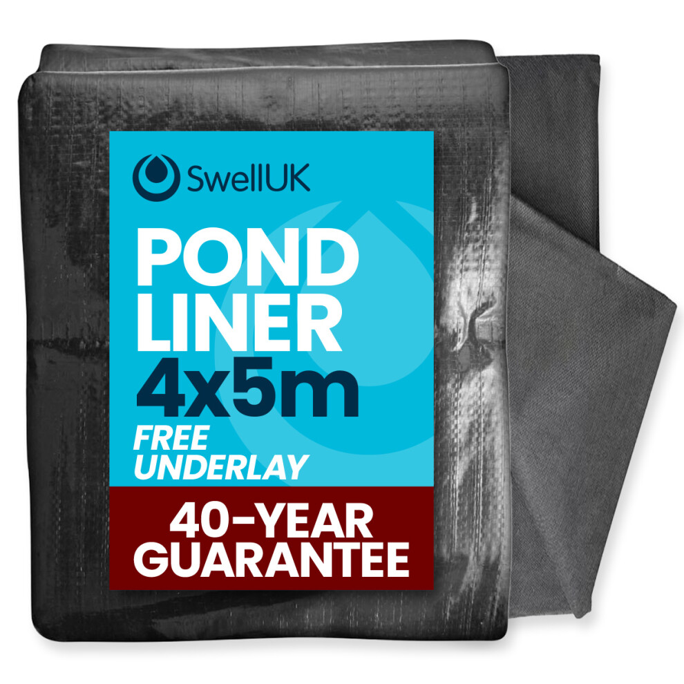 (4x5m) Swell UK 40 Year Guarantee Pond Liner and Underlay