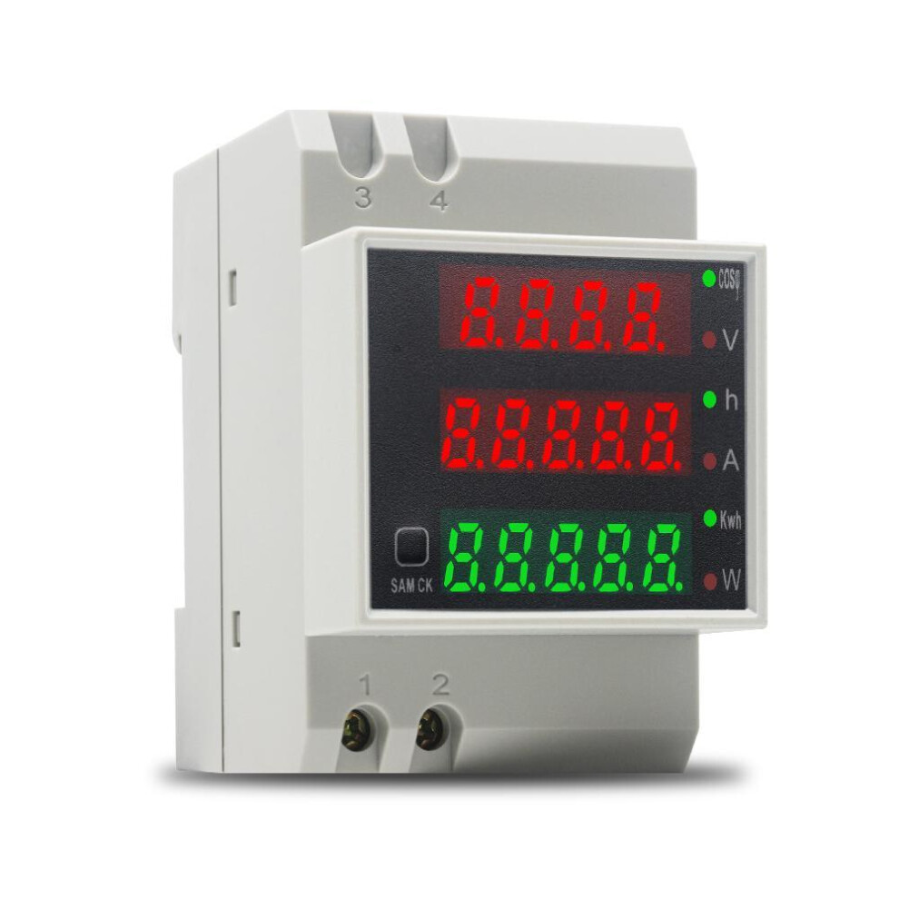 Din Rail Watt Meter Ac 80-300v 0-100.0a Ammeter Voltmeter Volt Amp Active Power Factor Time Energy Voltage Current Montior