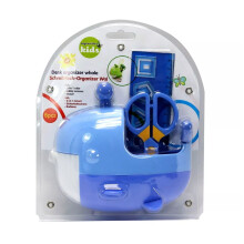 (Whale - Blue) Childrens Stationary Desk Organiser Set Tidy Children Pen Holder Storage Kids Fu
