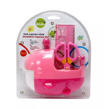 (Whale - Pink) Childrens Stationary Desk Organiser Set Tidy Children Pen Holder Storage Kids Fu