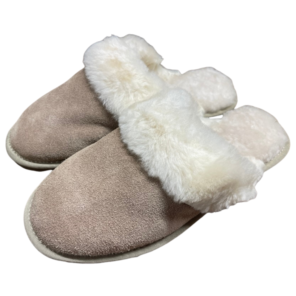 (10) 100% Australian Sheepskin Scuffs Moccasins Slippers Winter Non Slip UGG - Sand