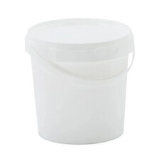 (1L, 3) Plastic Bucket Pail + Handle + Lid - Food Grade BPA Free Multi-use Fermentation Feed Dry Wet Food Liquids Chemicals Hydroponics Storage Container