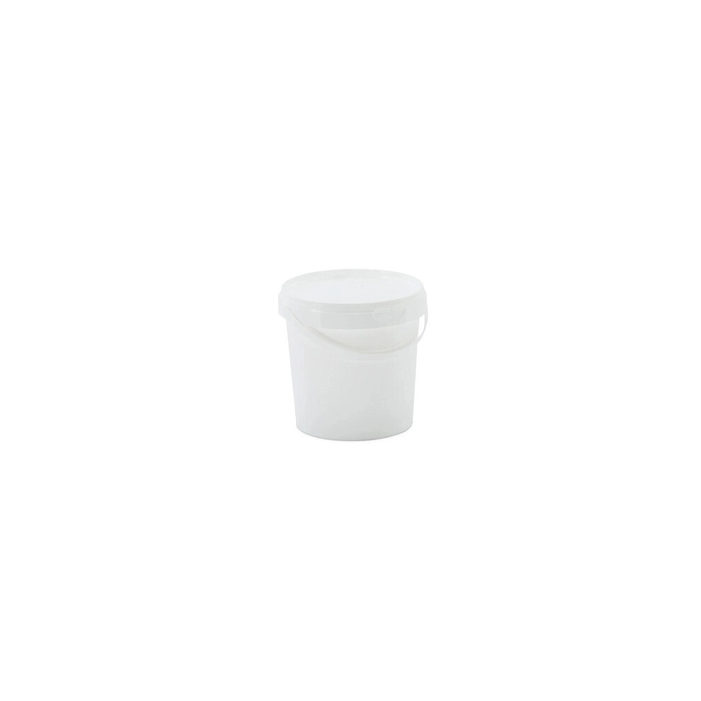 (1L, 3) Plastic Bucket Pail + Handle + Lid - Food Grade BPA Free Multi-use Fermentation Feed Dry Wet Food Liquids Chemicals Hydroponics Storage Container
