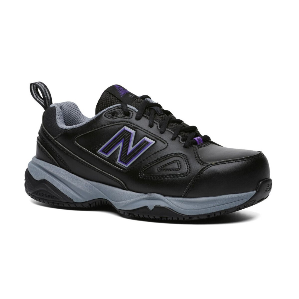 (US 10.5) New Balance Womens 627 Steel Cap Toe Safety Shoes Runners Work - Black/Purple