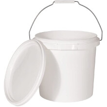 (10L, 3) Plastic Bucket Pail + Handle + Lid - Food Grade BPA Free Multi-use Fermentation Feed Dry Wet Food Liquids Chemicals Hydroponics Storage Container