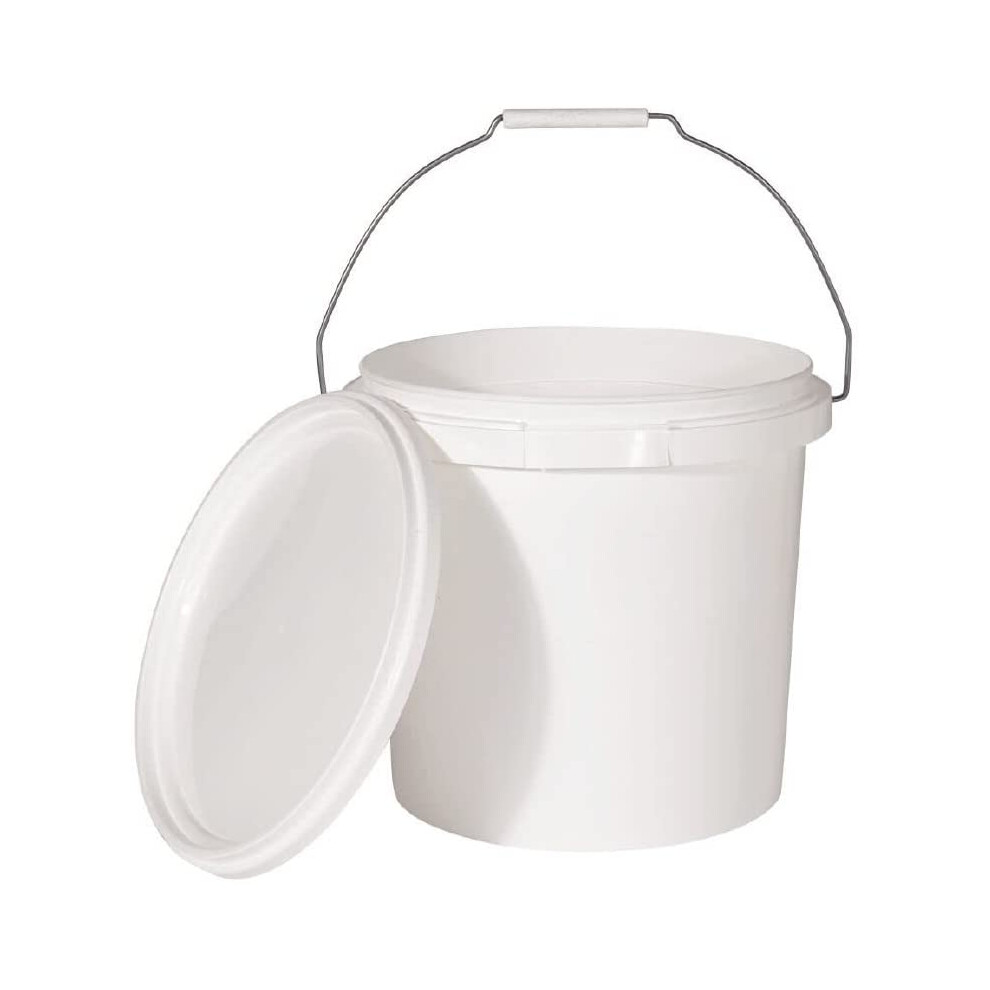 (10L, 10) Plastic Bucket Pail + Handle + Lid - Food Grade BPA Free Multi-use Fermentation Feed Dry Wet Food Liquids Chemicals Hydroponics Storage Container