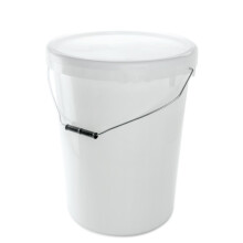 (25L, 3) Plastic Bucket Pail + Handle + Lid - Food Grade BPA Free Multi-use Fermentation Feed Dry Wet Food Liquids Chemicals Hydroponics Storage Container