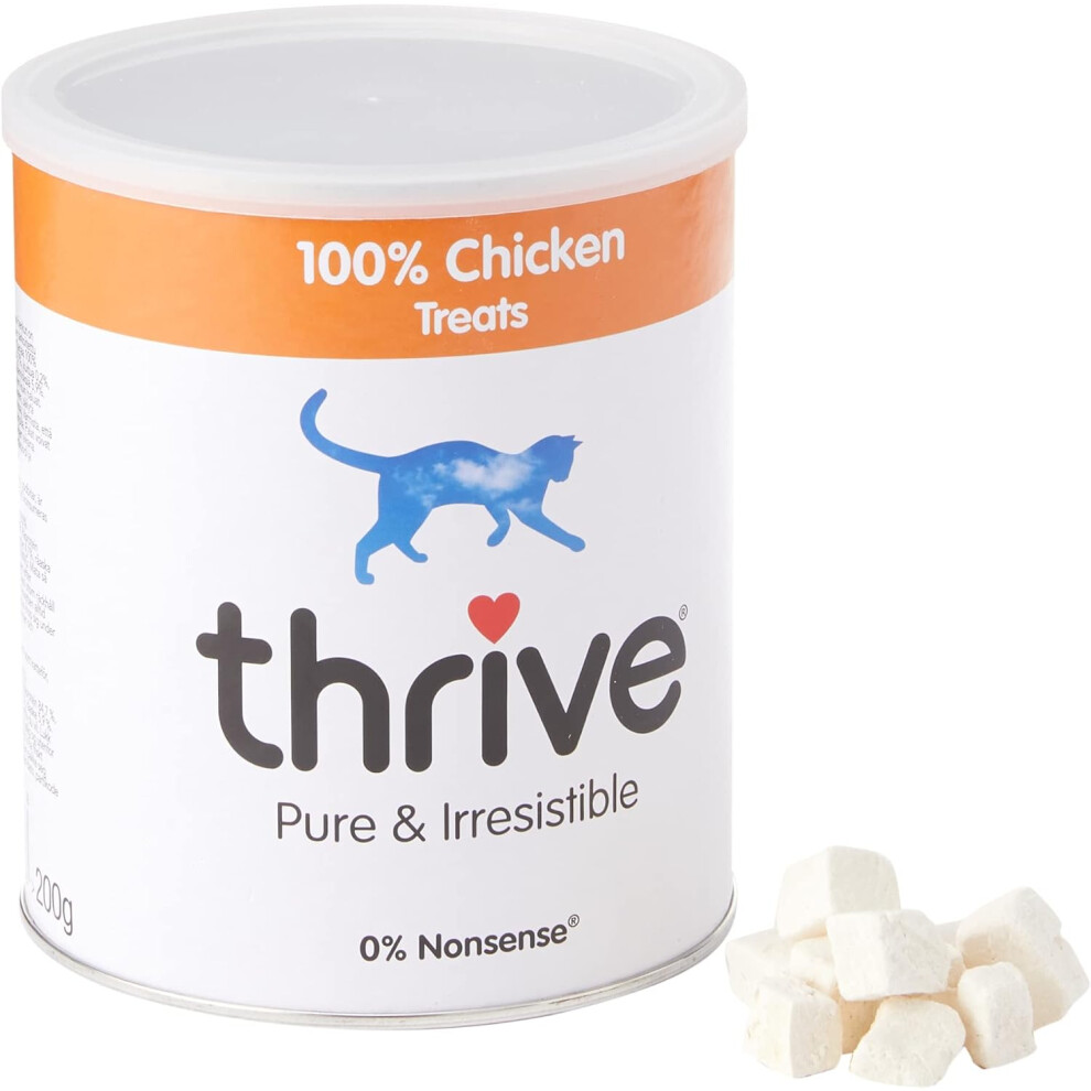 Thrive Store Thrive Freeze Dried Chicken Cat Treats 100% Chicken Breast. Allergen-Free & Hypoallergenic Thrive Cat Treats For Indoor Cats