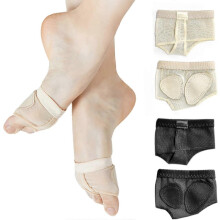 2-Pack Ballet Foot Thongs,Protective Ballet Dance Shoes, Forefoot Toe Pad Support Socks(Black & Skin Tone)