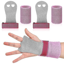 4 Pcs Gymnastics Grips And Wristbands Bar Grips Palm Protection And Wrist Support Bands for Kid's Workout Exercise