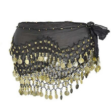 Hip Scarf for Belly Dancing, Women's Belly Dance Scarf with Coin Skirt