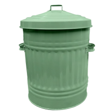 Retro Dustbin Rubbish Waste Animal Feed - Mini Bin Sage Green Bin 30L