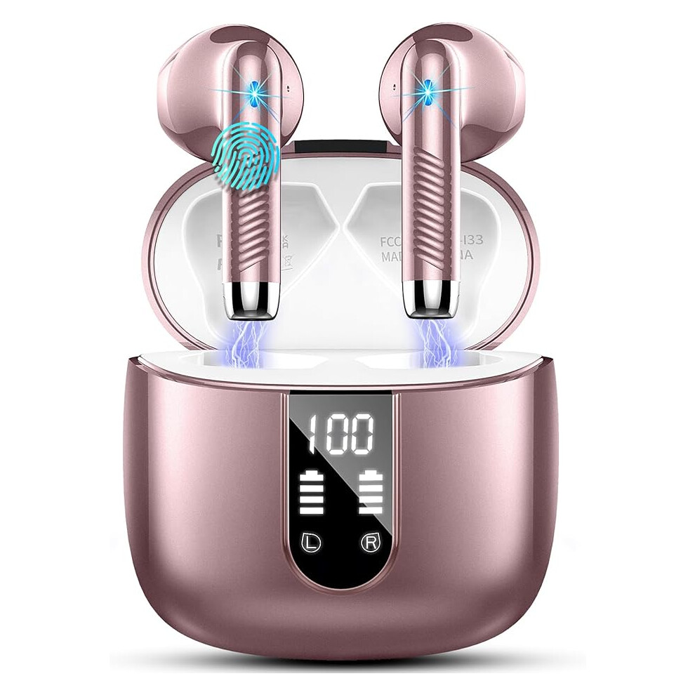 Wireless Earbuds, Bluetooth 5.4 Headphones New Wireless Headphones With 4 Enc Mic, 56H Bluetooth Earphones In Ear Noise Cancelling Deep Bass 123445678716