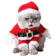 Cat Christmas Outfit, Christmas Pet Clothes Santa Claus Pet Hoodie Coat