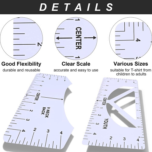 13 Pieces -Shirt Ruler Guide Set,-Shirt Ruler Tool, DIY Printing 2