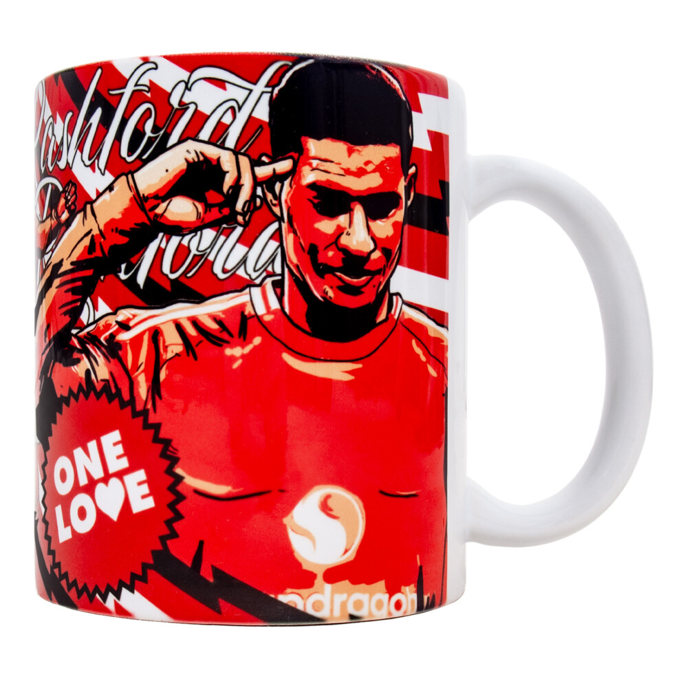 (Red Rashford) Retro Ceramic Mug Manchester Football Legends of United