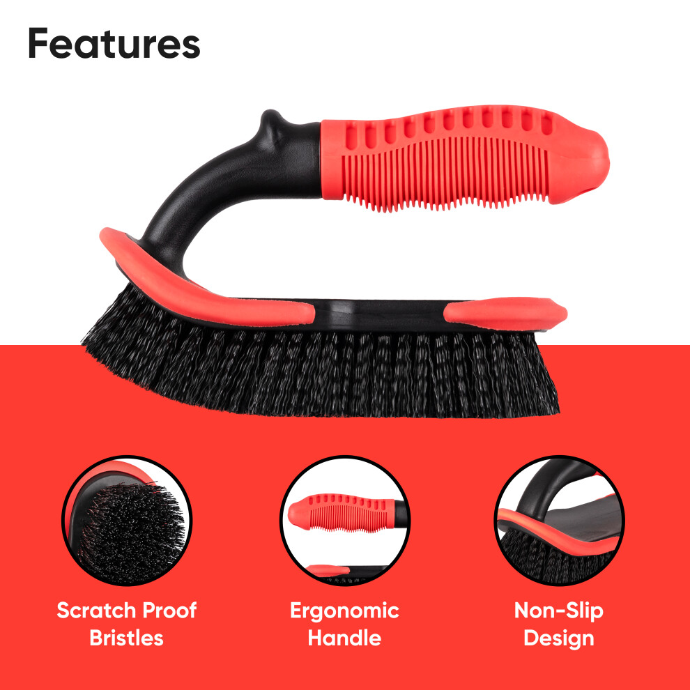 Vivo Carpet Cleaning Brush Stiff Bristle Car Upholstery Dirt & Grime Removal Scrubber