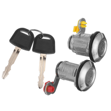 Serrure de porte L200 Pick Up 2001-2005 – Barillets (gauche et droit), 2 cylindres en métal argenté, réf YE05506A