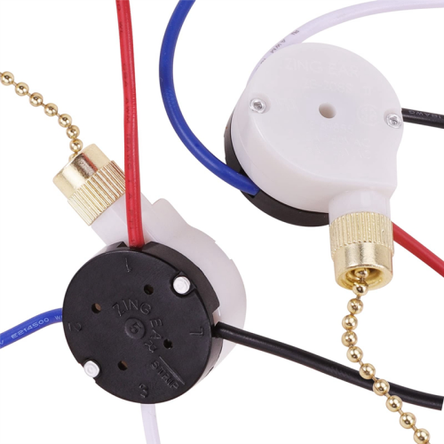 Ceiling Fan Switch Kit 3 Speed 4 Wire,ZE-208S Pull Wire Switch Gold 2