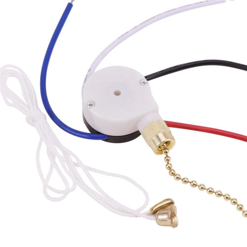 Ceiling Fan Switch Kit 3 Speed 4 Wire,ZE-208S Pull Wire Switch Gold