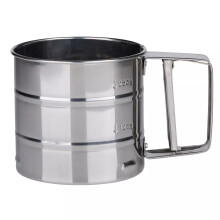 (Silver) Sieve Cup Sifter Stainless Steel Flour Cocoa Icing Sugar Kitchen Baking Tool