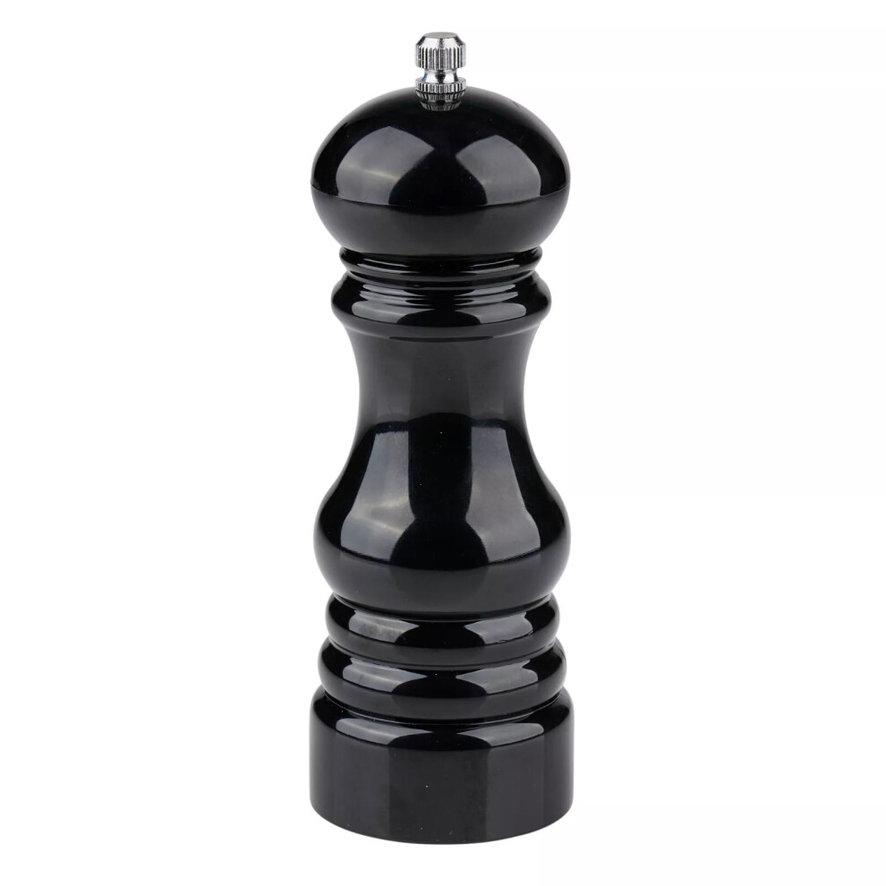 Alpina (Black) Salt Pepper Mill Grinder Manual Spice Herb Refillable Coarse Adjustable Plastic