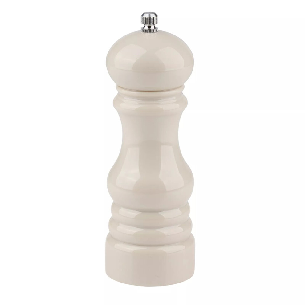 (Beige) Salt Pepper Mill Grinder Manual Spice Herb Refillable Coarse Adjustable Plastic