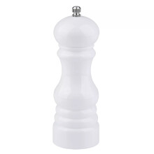 (White) Salt Pepper Mill Grinder Manual Spice Herb Refillable Coarse Adjustable Plastic