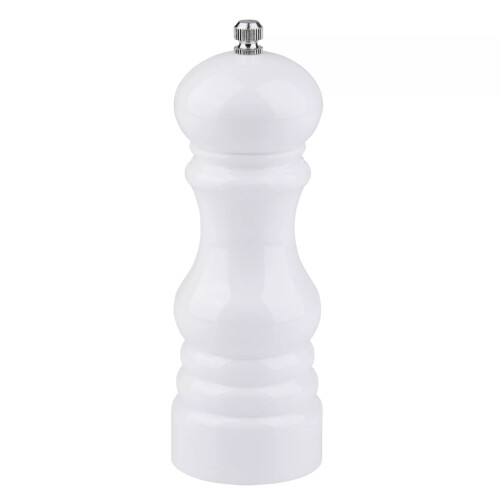 Alpina (White) Salt Pepper Mill Grinder Manual Spice Herb Refillable Coarse Adjustable Plastic