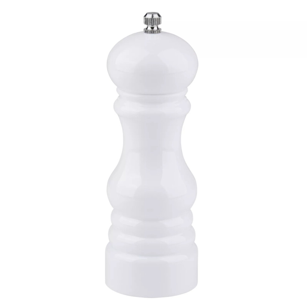 Alpina (White) Salt Pepper Mill Grinder Manual Spice Herb Refillable Coarse Adjustable Plastic